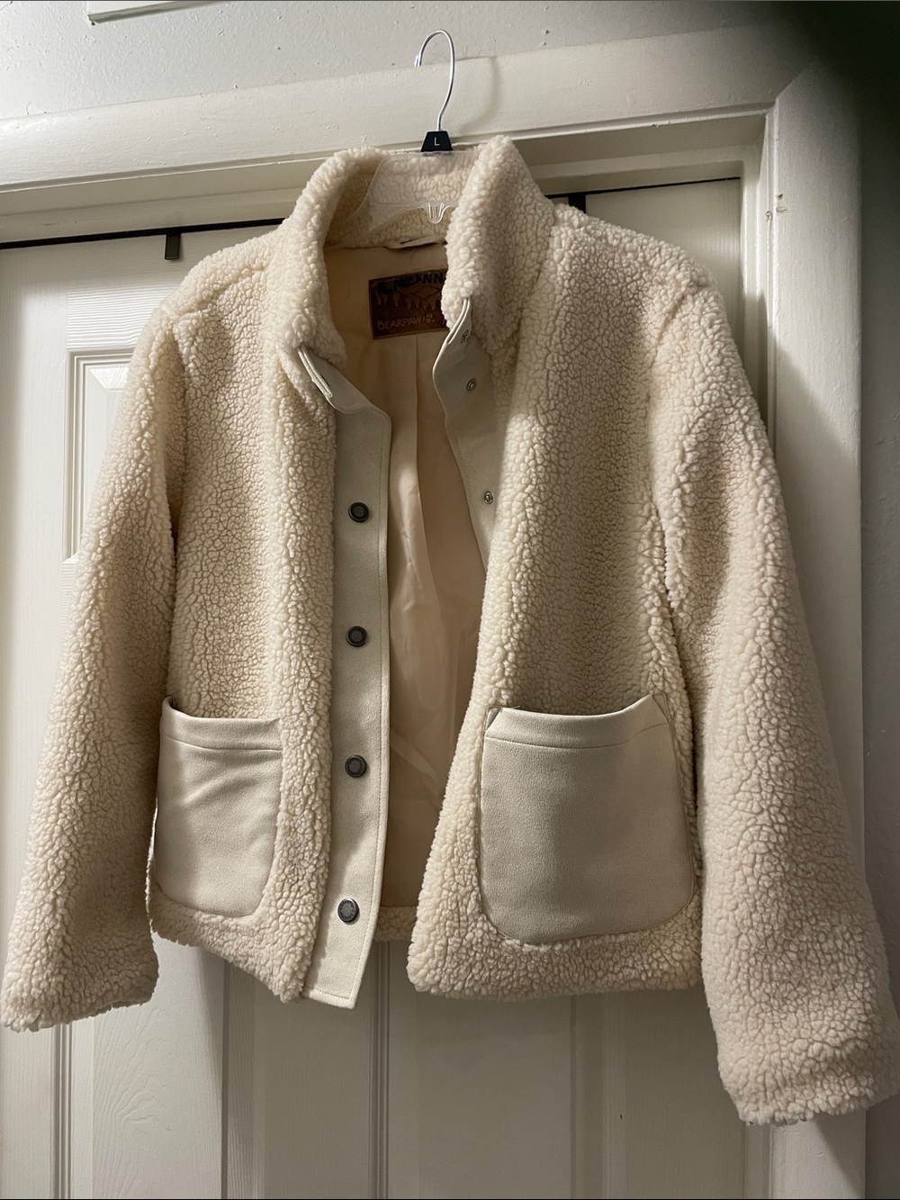 BearPaw Cream Teddy Sherpa Jacket for Women